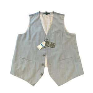 Perry Ellis Men's XL Travel Luxe Suit Vest Gray NWT Beach Wedding Formal Dressy